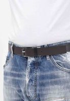 ARMANI EXCHANGE Cintura reversibile moro e blu da uomo XM000596AF12665 M6107 ARMANI EXCHANGE 