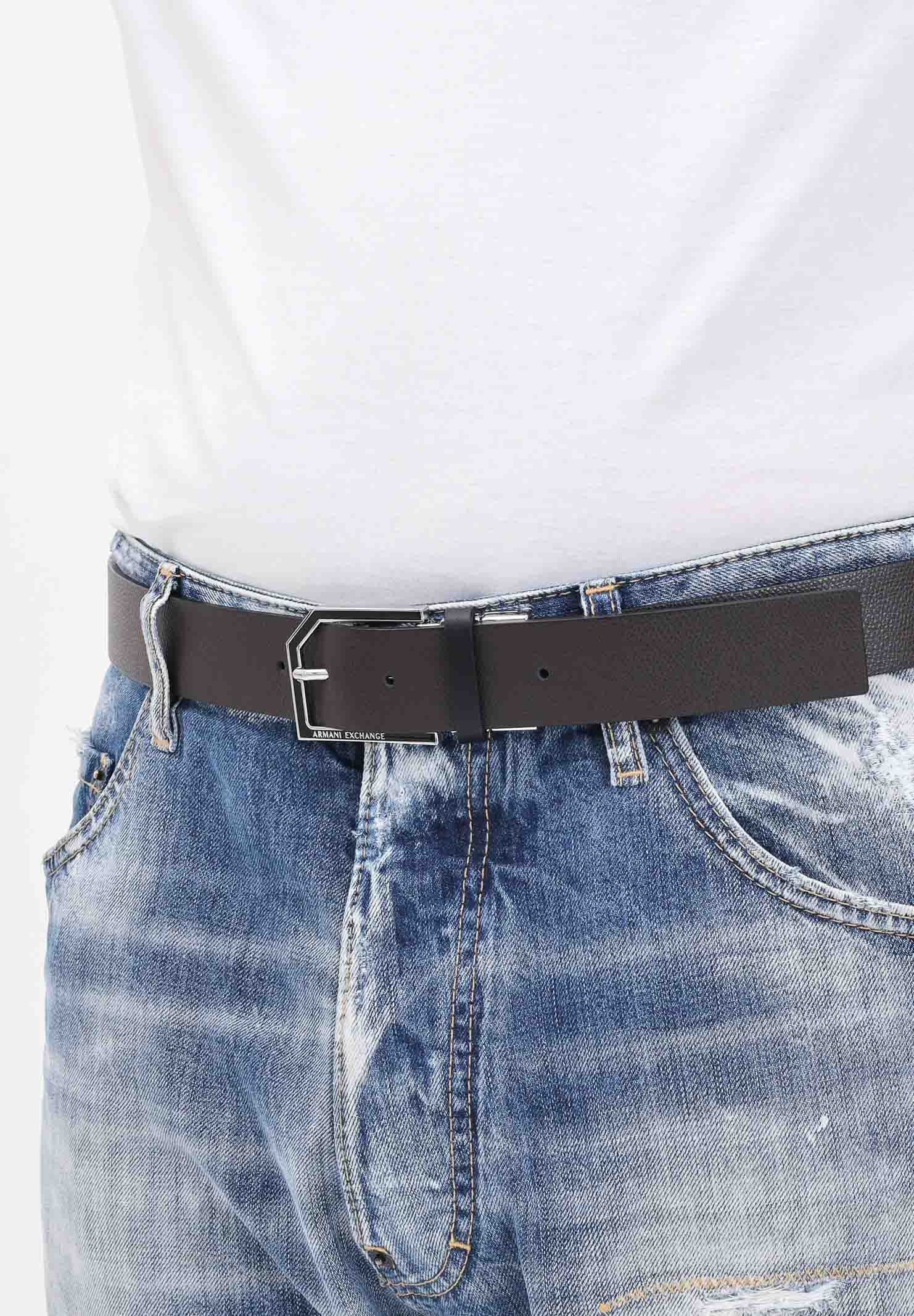 ARMANI EXCHANGE Cintura reversibile moro e blu da uomo XM000596AF12665 M6107 ARMANI EXCHANGE 
