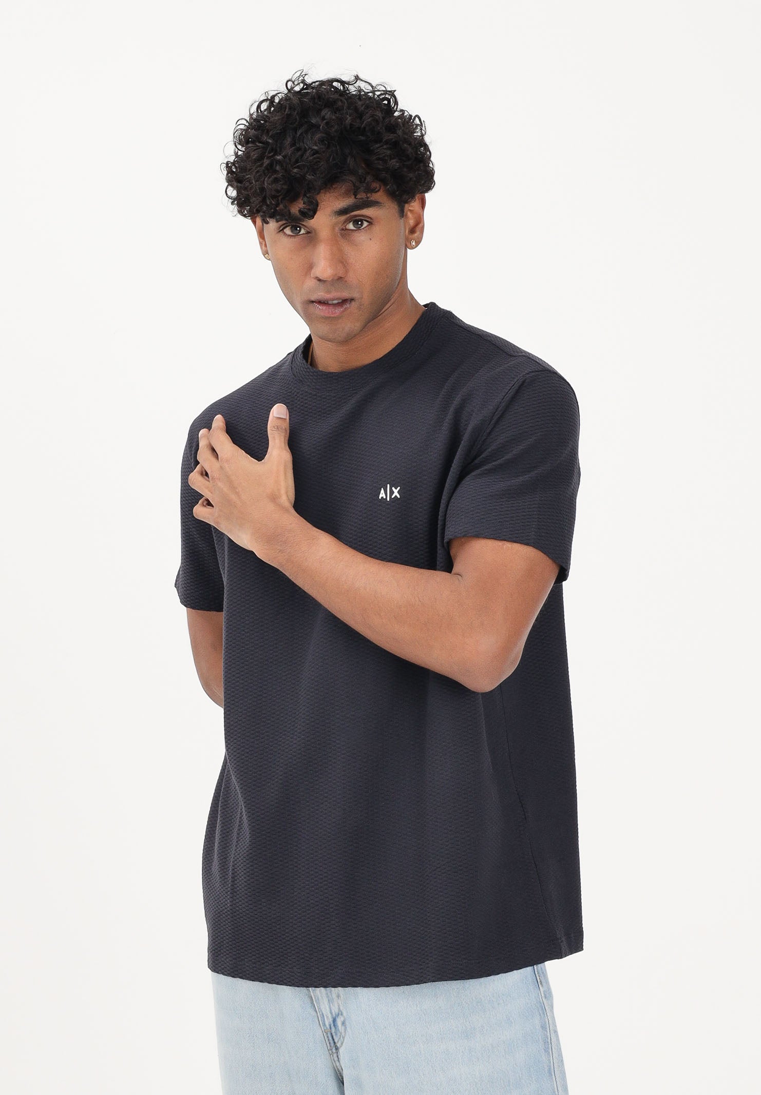 ARMANI EXCHANGE T-shirt a manica corta blu da uomo con logo A|X XM002453AF10337 UB101 ARMANI EXCHANGE 