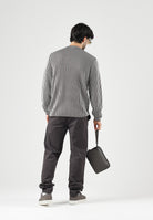 ARMANI EXCHANGE Maglione girocollo grigia per uomo con lavorazione a righe e logo sul petto. XM002723AF11965 M8437 ARMANI EXCHANGE 