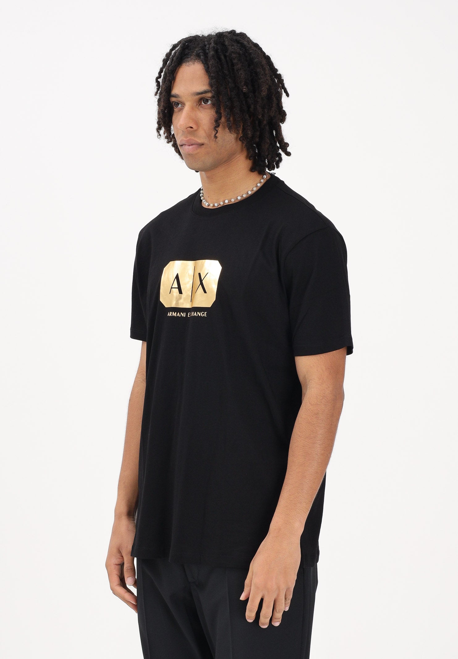 ARMANI EXCHANGE T-shirt a manica corta nera da uomo con stampa logo XM002826AF12308 UC001 ARMANI EXCHANGE 