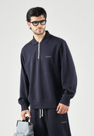 ARMANI EXCHANGE Felpa mezza zip deep navy per uomo con mini logo iconico XM002940AF19936 UB101 ARMANI EXCHANGE 