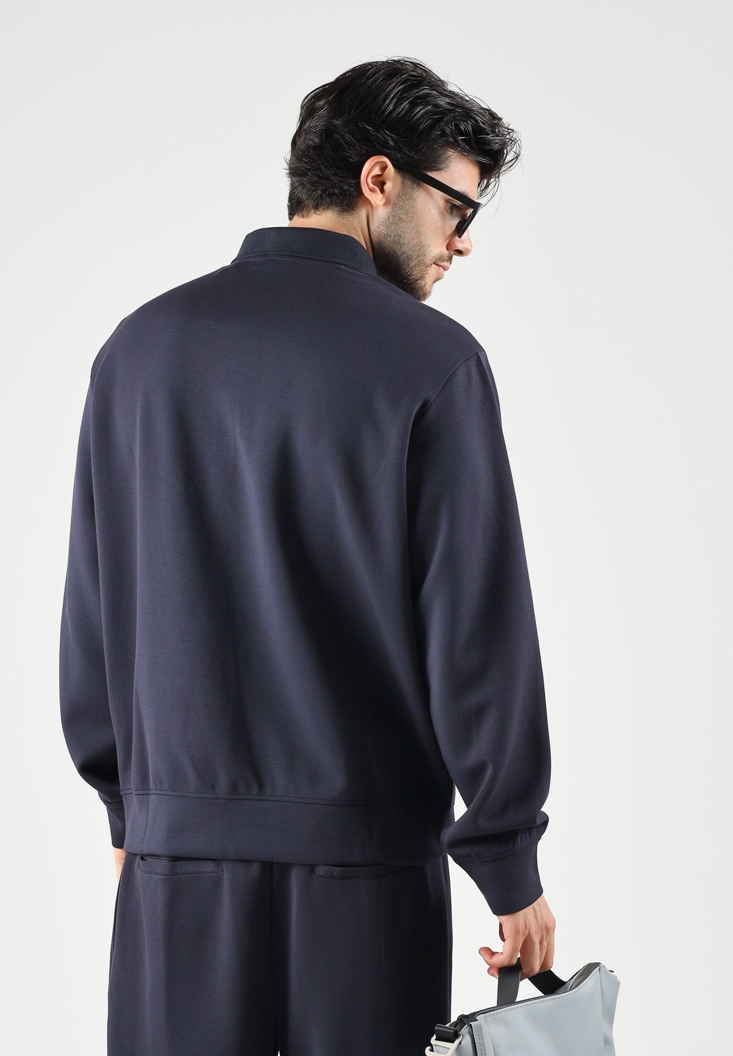 ARMANI EXCHANGE Felpa mezza zip deep navy per uomo con mini logo iconico XM002940AF19936 UB101 ARMANI EXCHANGE 