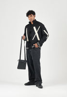 ARMANI EXCHANGE Felpa con zip nera per uomo con collo alto e maxi logo stampato. XM002950AF10818 UC001 ARMANI EXCHANGE 
