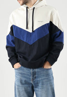 ARMANI EXCHANGE Felpa con cappuccio COLORBLOCK off white-bianca per uomo con motivo geometrico a V sul petto. XM002963AF20934 M0378 ARMANI EXCHANGE 