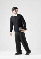 ARMANI EXCHANGE Maglione girocollo nero  da uomo con motivo texturizzato sul petto XM002986AF10454 UC001 ARMANI EXCHANGE 
