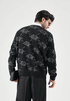 ARMANI EXCHANGE Maglione girocollo JACQUARD nero per uomo con grafica all-over. XM002992AF16916 FC357 ARMANI EXCHANGE 