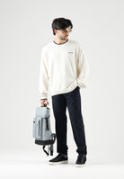 ARMANI EXCHANGE Maglione girocollo vintage off whit per uomo con scollo a costine e logo sul petto. XM003009AF28775 U0007 ARMANI EXCHANGE 