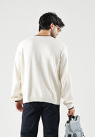 ARMANI EXCHANGE Maglione girocollo vintage off whit per uomo con scollo a costine e logo sul petto. XM003009AF28775 U0007 ARMANI EXCHANGE 