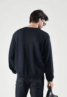 ARMANI EXCHANGE Maglione girocollo vintage navy-blu per uomo con scollo a costine e logo sul petto. XM003009AF28775 UB101 ARMANI EXCHANGE 