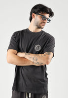 ARMANI EXCHANGE T-shirt manica corta  licorice-grigio scuro per uomo con girocollo e piccolo logo circolare stampato sul petto. XM003078AF10361 U8128 ARMANI EXCHANGE 