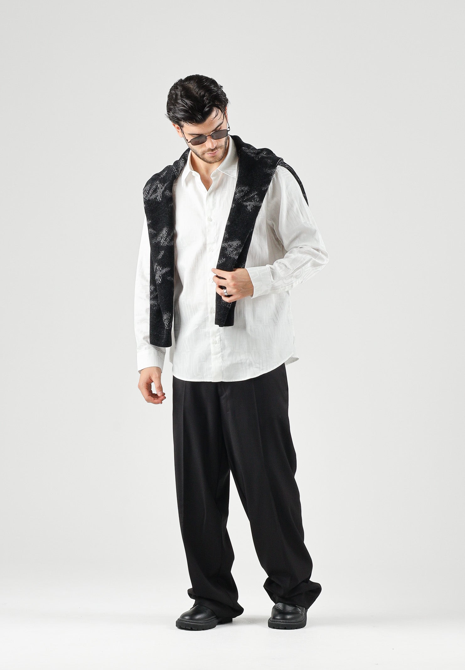 ARMANI EXCHANGE Camicia off white-bianca per uomo con colletto rigido e chiusura frontale con bottoni. XM003244AF13131 U0009 ARMANI EXCHANGE 