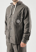 ARMANI EXCHANGE Giacca camicia falcon-grigio per uomo con cappuccio e tasche applicate sul petto. XM003259AF27115 U6125 ARMANI EXCHANGE 