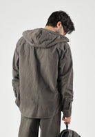 ARMANI EXCHANGE Giacca camicia falcon-grigio per uomo con cappuccio e tasche applicate sul petto. XM003259AF27115 U6125 ARMANI EXCHANGE 