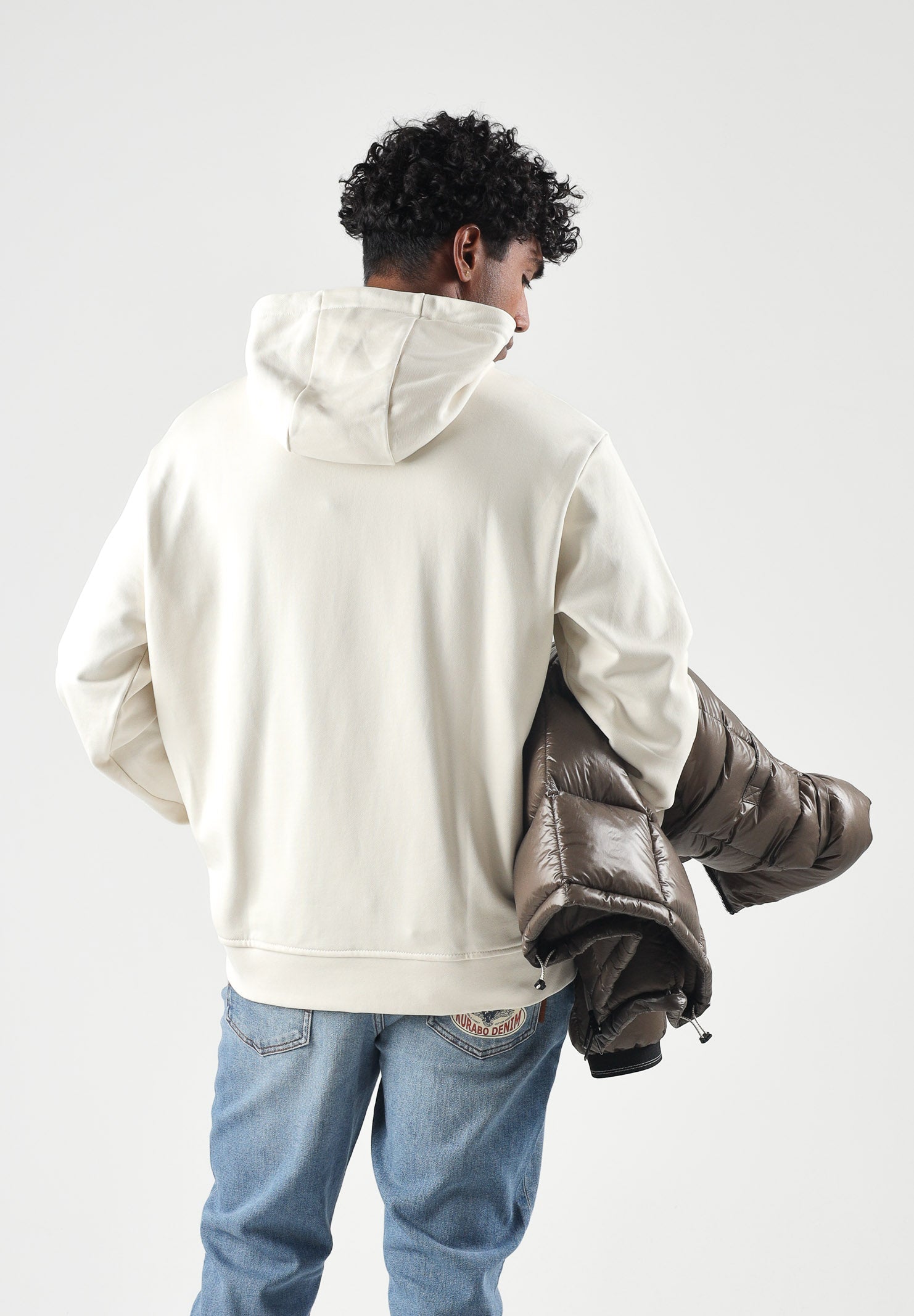 ARMANI EXCHANGE Felpa con cappuccio vintage off white-bianca per uomo con maxi logo frontale XM003429AF10830 U0007 ARMANI EXCHANGE 