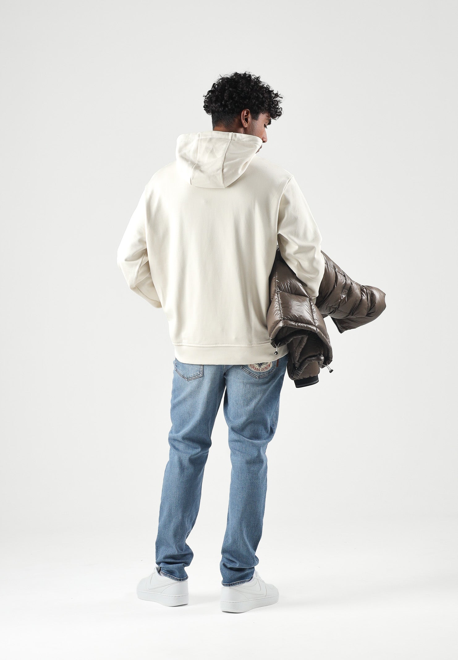 ARMANI EXCHANGE Felpa con cappuccio vintage off white-bianca per uomo con maxi logo frontale XM003429AF10830 U0007 ARMANI EXCHANGE 