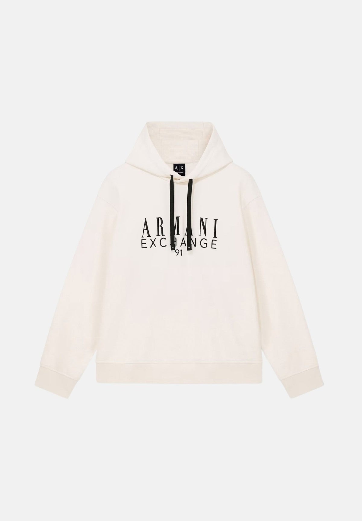 ARMANI EXCHANGE Felpa con cappuccio vintage off white-biana per uomo con maxi logo frontale XM003429AF10830 U0007 ARMANI EXCHANGE 