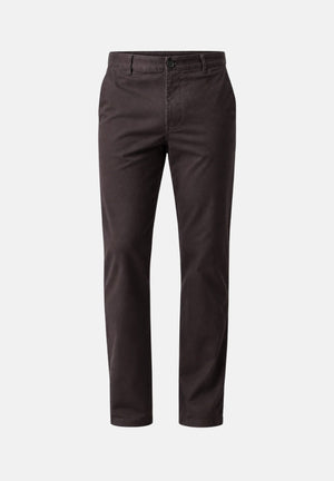 ARMANI EXCHANGE Pantaloni STRETCH COTTON CHINO TROUSERS Licorice marrone liquirizia scuro da uomo, in cotone stretch, con vita regolare, gamba affusolata e chiusura con bottone e zip.<BR/> XM003537AF22547 U8128 ARMANI EXCHANGE 