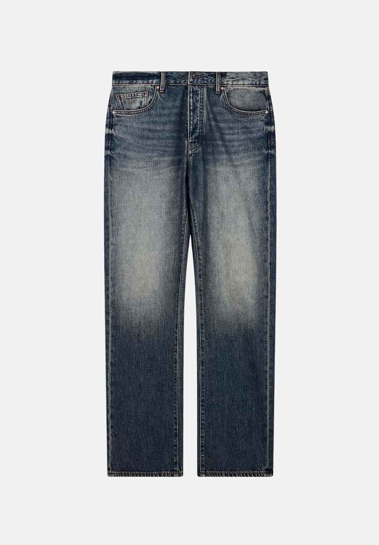ARMANI EXCHANGE Jeans blue denim per uomo con lavaggio stone wash e classico design a cinque tasche. XM003550AF27183 MB001 ARMANI EXCHANGE 