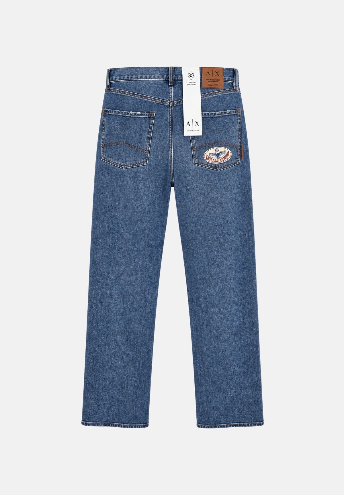 ARMANI EXCHANGE Jeans medium blue denim per uomo con lavaggio chiaro e impunture a contrasto. XM003550AF29247 MB002 ARMANI EXCHANGE 