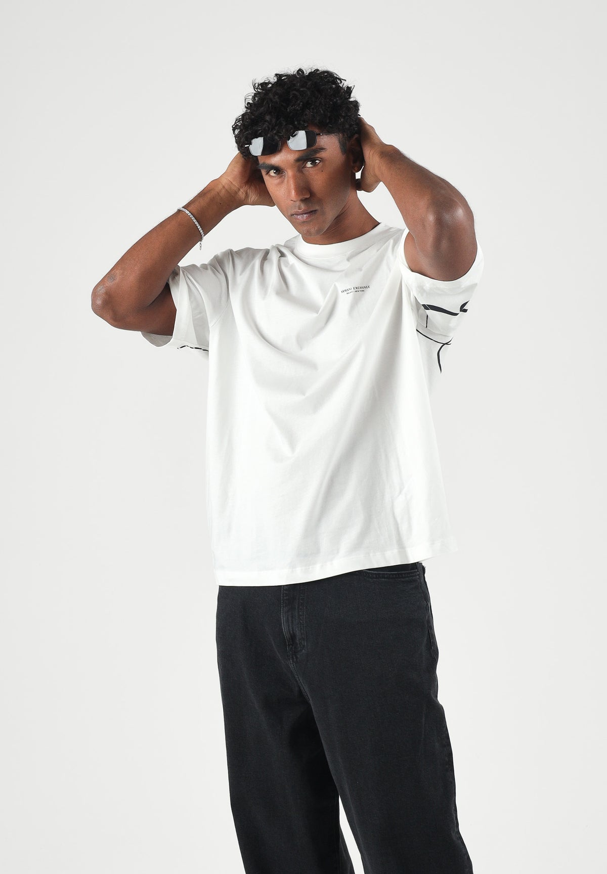 ARMANI EXCHANGE T-shirt manica corta bianca per uomo con piccolo logo applicato sul petto XM003559AF10358 U0009 ARMANI EXCHANGE 