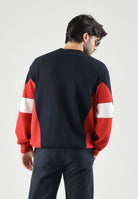 ARMANI EXCHANGE Maglione COLORBLOCK girocollo deep navy per uomo con motivo geometrico a chevron. XM003561AF18754 MB788 ARMANI EXCHANGE 