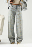 ARMANI EXCHANGE Jeans GEMS light blue denim per donna con lavaggio chiaro e applicazioni di strass all-over. XW000056AF25775 MB003 ARMANI EXCHANGE 