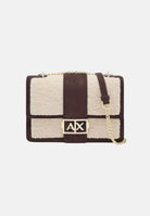 ARMANI EXCHANGE Borsa a tracolla marrone per donna con profili in ecopelliccia e chiusura a patta. XW000070AF28295 M6027 ARMANI EXCHANGE 