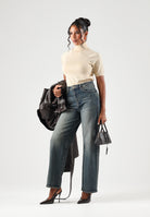 ARMANI EXCHANGE Jeans blu da donna con design cinque tasche e gamba ampia dal taglio dritto. XW000100AF25765 MB001 ARMANI EXCHANGE 