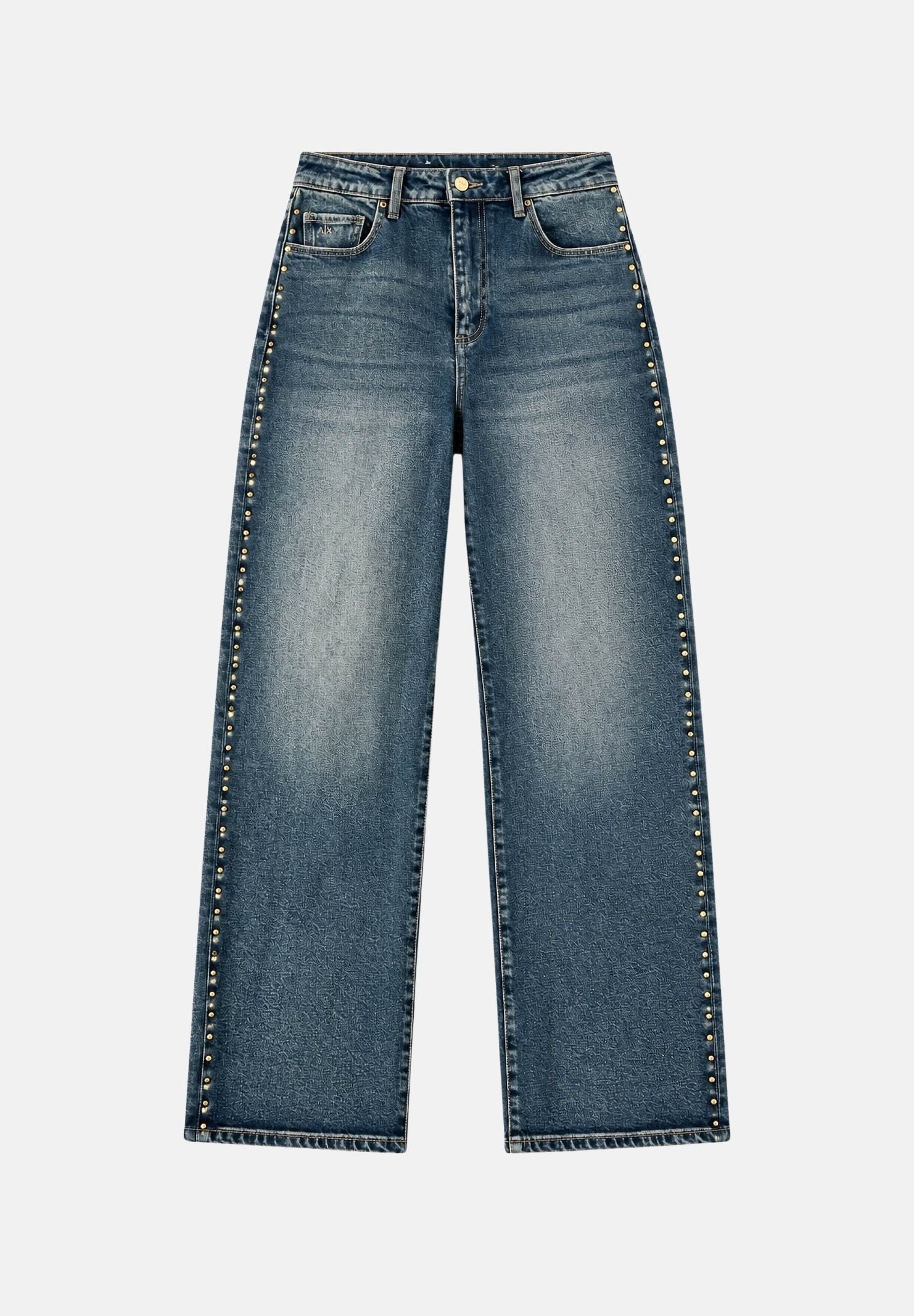 ARMANI EXCHANGE Jeans blu da donna con design cinque tasche e gamba ampia dal taglio dritto. XW000100AF25765 MB001 ARMANI EXCHANGE 