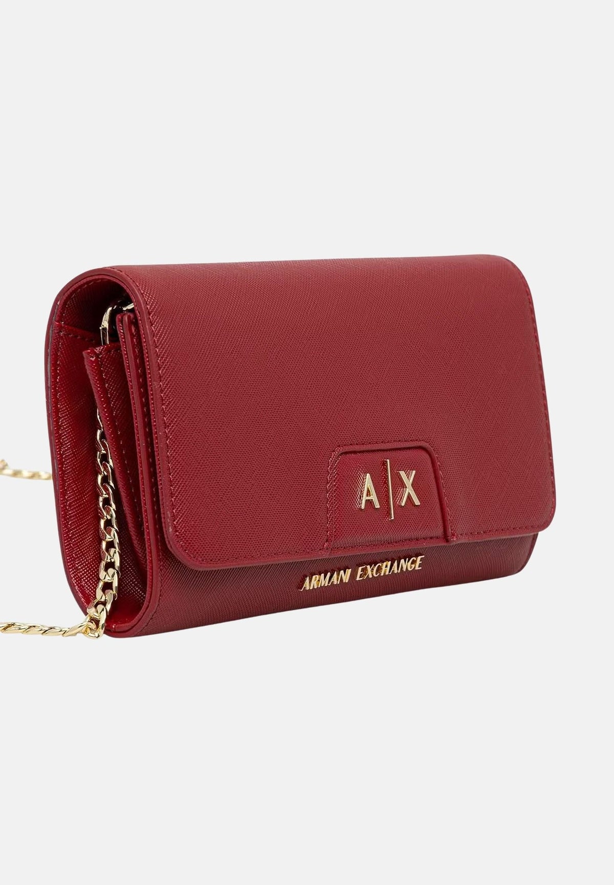 ARMANI EXCHANGE Pochette bordeaux per donna con logo frontale e tracolla a catena removibile. XW000358AF26570 U5102 ARMANI EXCHANGE 