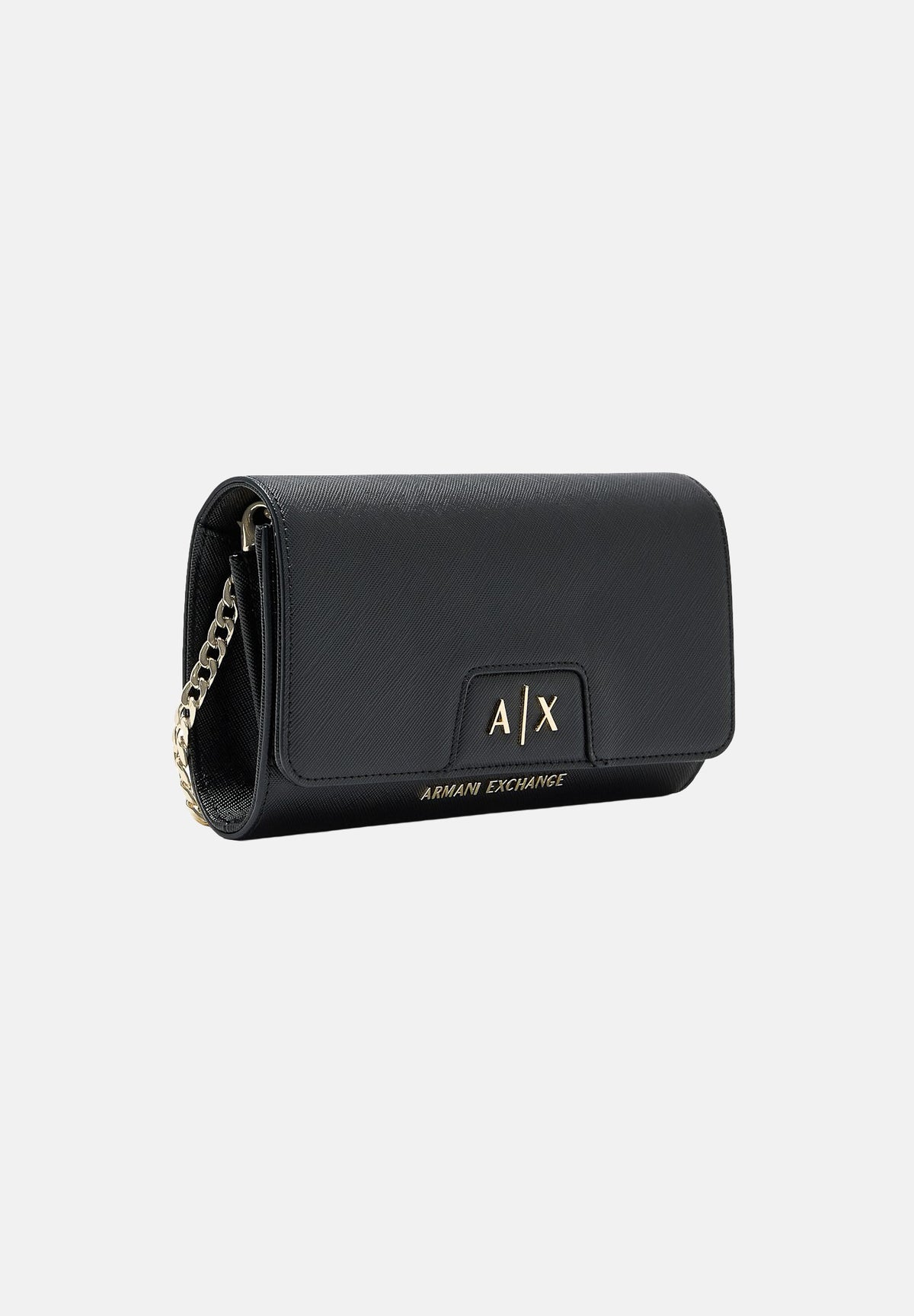 ARMANI EXCHANGE Borsa a mano nera da donna con patta frontale e tracolla a catena. XW000358AF26570 UC001 ARMANI EXCHANGE 