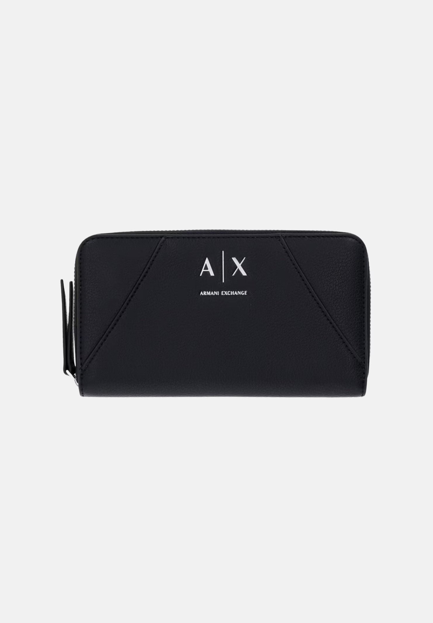ARMANI EXCHANGE Portafogli nero da donna con chiusura a zip perimetrale e logo metallico XW000359AF26569 UC001 ARMANI EXCHANGE 