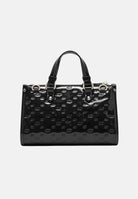 ARMANI EXCHANGE Borsa a mano nera da donna con stampa logo all-over e charm circolare dorato XW000928AF26968 UC001 ARMANI EXCHANGE 