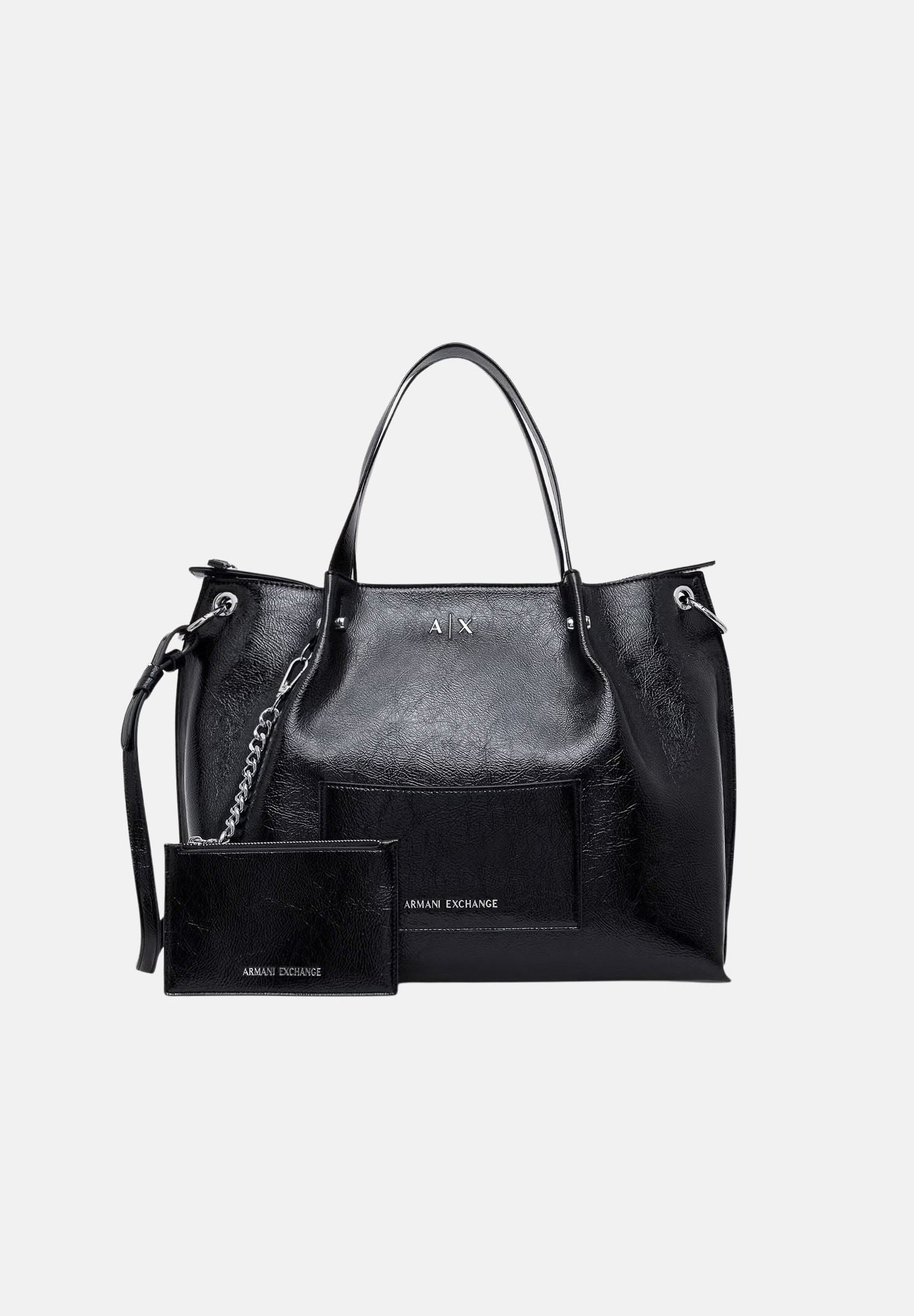 ARMANI EXCHANGE Shopper a mano nera da  donna con manici a spalla e pochette coordinata XW001211AF26451 UC001 ARMANI EXCHANGE 