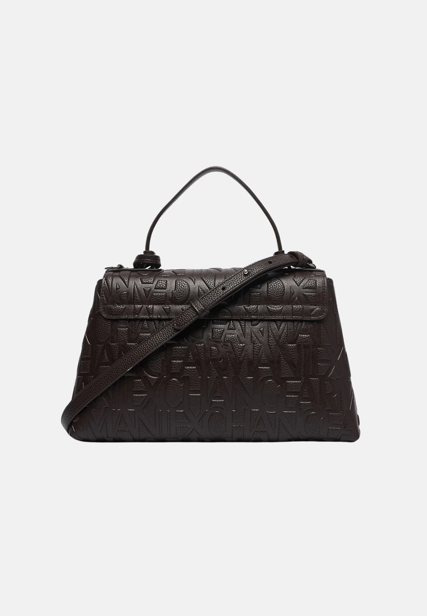 ARMANI EXCHANGE Borsa a mano antagonist-marrone scuro da donna con logo all-over XW001223AF15774 U6032 ARMANI EXCHANGE 