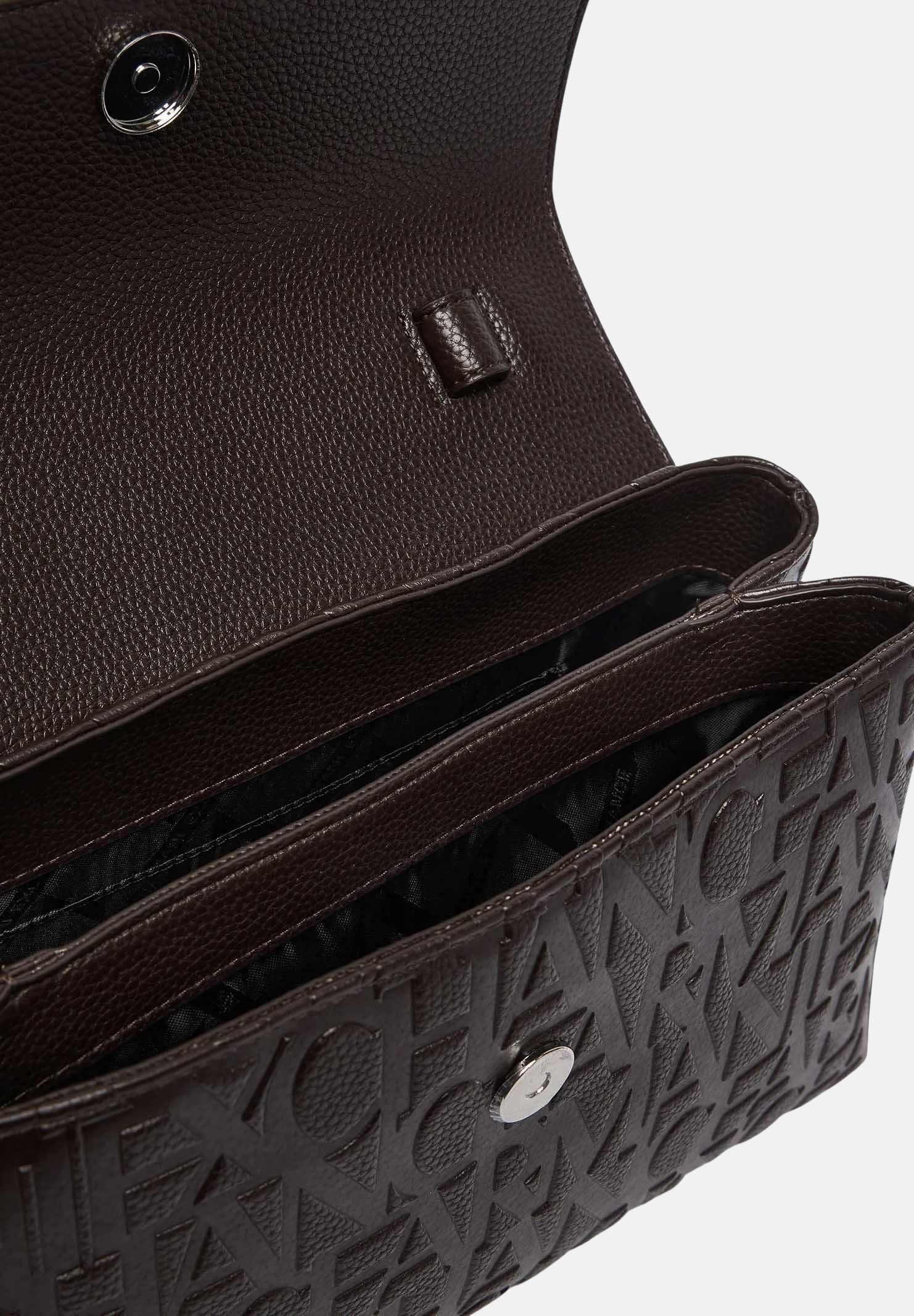 ARMANI EXCHANGE Borsa a mano antagonist-marrone scuro da donna con logo all-over XW001223AF15774 U6032 ARMANI EXCHANGE 
