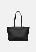 ARMANI EXCHANGE Borsa a spalla nera da donna con manici lunghi a spalla e placca con logo metallico XW001538AF26447 UC001 ARMANI EXCHANGE 
