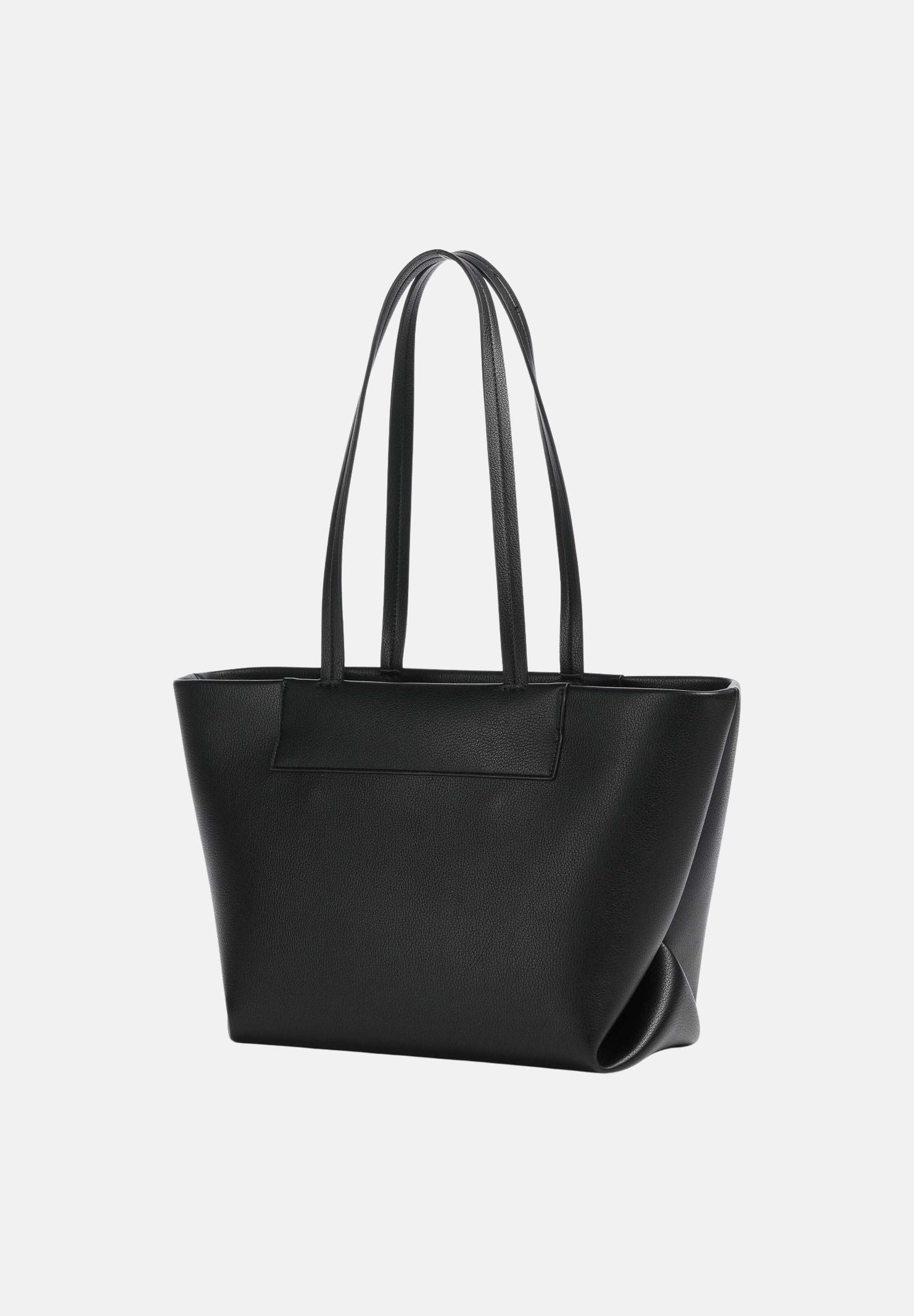 ARMANI EXCHANGE Borsa a spalla nera da donna con manici lunghi a spalla e placca con logo metallico XW001538AF26447 UC001 ARMANI EXCHANGE 