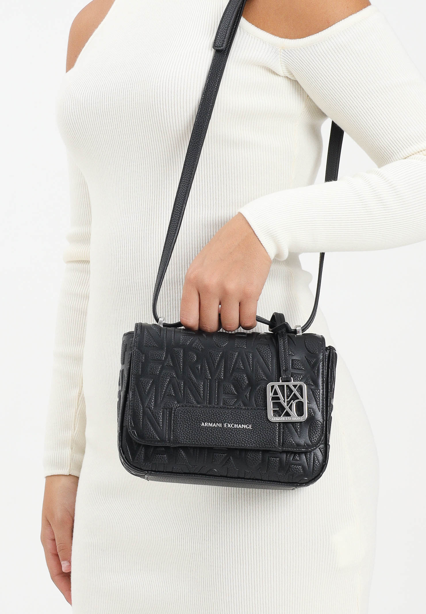 ARMANI EXCHANGE Borsa a tracolla nera da donna con logo XW001577AF15774 UC001 ARMANI EXCHANGE 