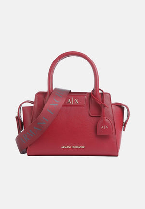 ARMANI EXCHANGE Borsa a mano rossa da donna con tracolla logata e manici superiori strutturati XW002159AF26570 U5102 ARMANI EXCHANGE 
