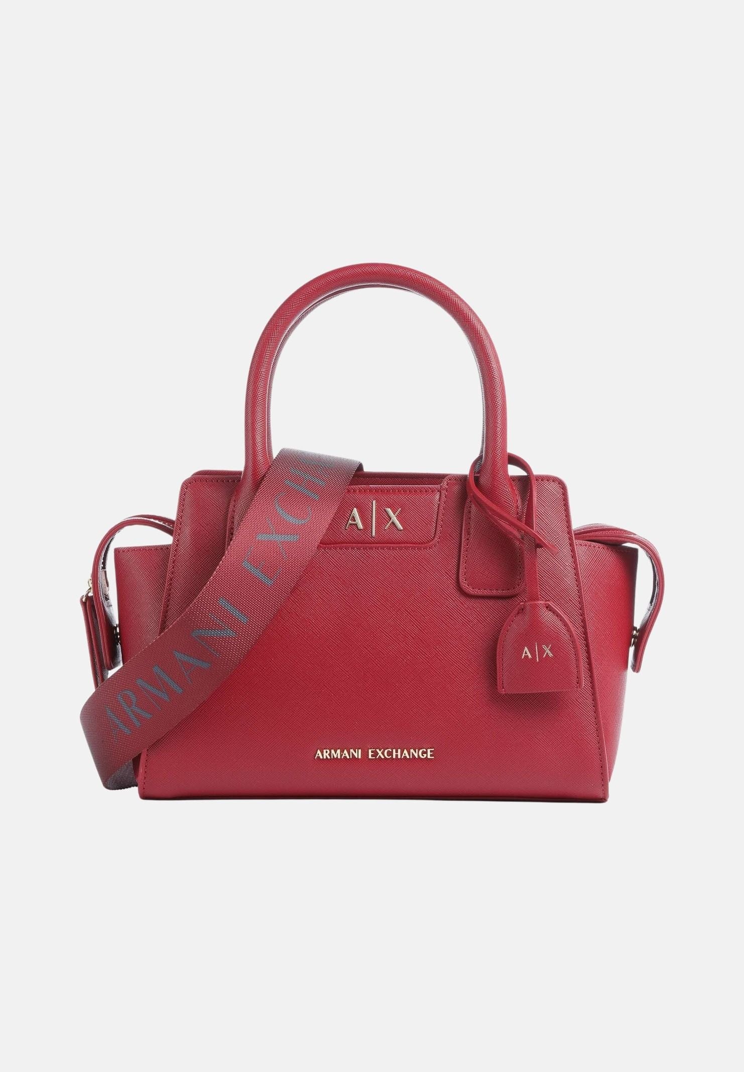 ARMANI EXCHANGE Borsa a mano rossa da donna con tracolla logata e manici superiori strutturati XW002159AF26570 U5102 ARMANI EXCHANGE 