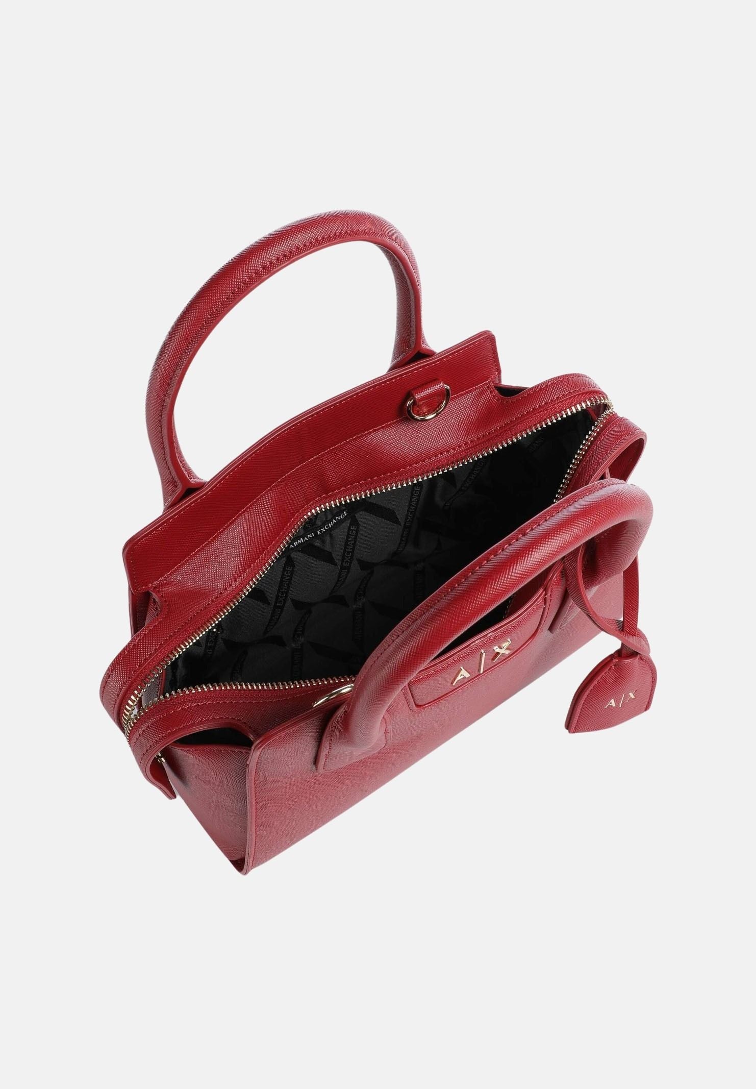 ARMANI EXCHANGE Borsa a mano rossa da donna con tracolla logata e manici superiori strutturati XW002159AF26570 U5102 ARMANI EXCHANGE 