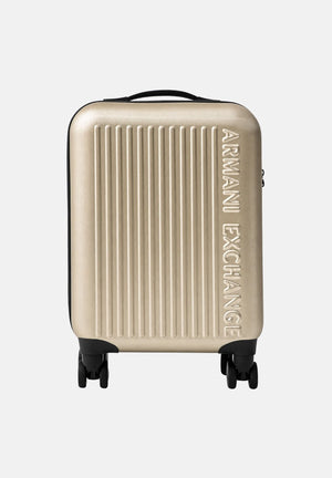 ARMANI EXCHANGE Trolley gold-oro da donna con superficie scanalata rigida e ruote multidirezionali XW002233AF30338 F1020 ARMANI EXCHANGE 