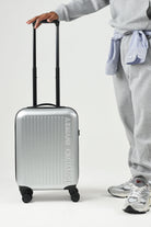 ARMANI EXCHANGE Trolley silver agento con superficie scanalata rigida e ruote multidirezionali XW002233AF30338 M8104 ARMANI EXCHANGE 