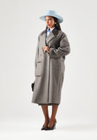 ARMANI EXCHANGE Cappotto lungo marrone da donna con colletto a contrasto in velluto e tasche applicate XW002451AF26075 F6044 ARMANI EXCHANGE 