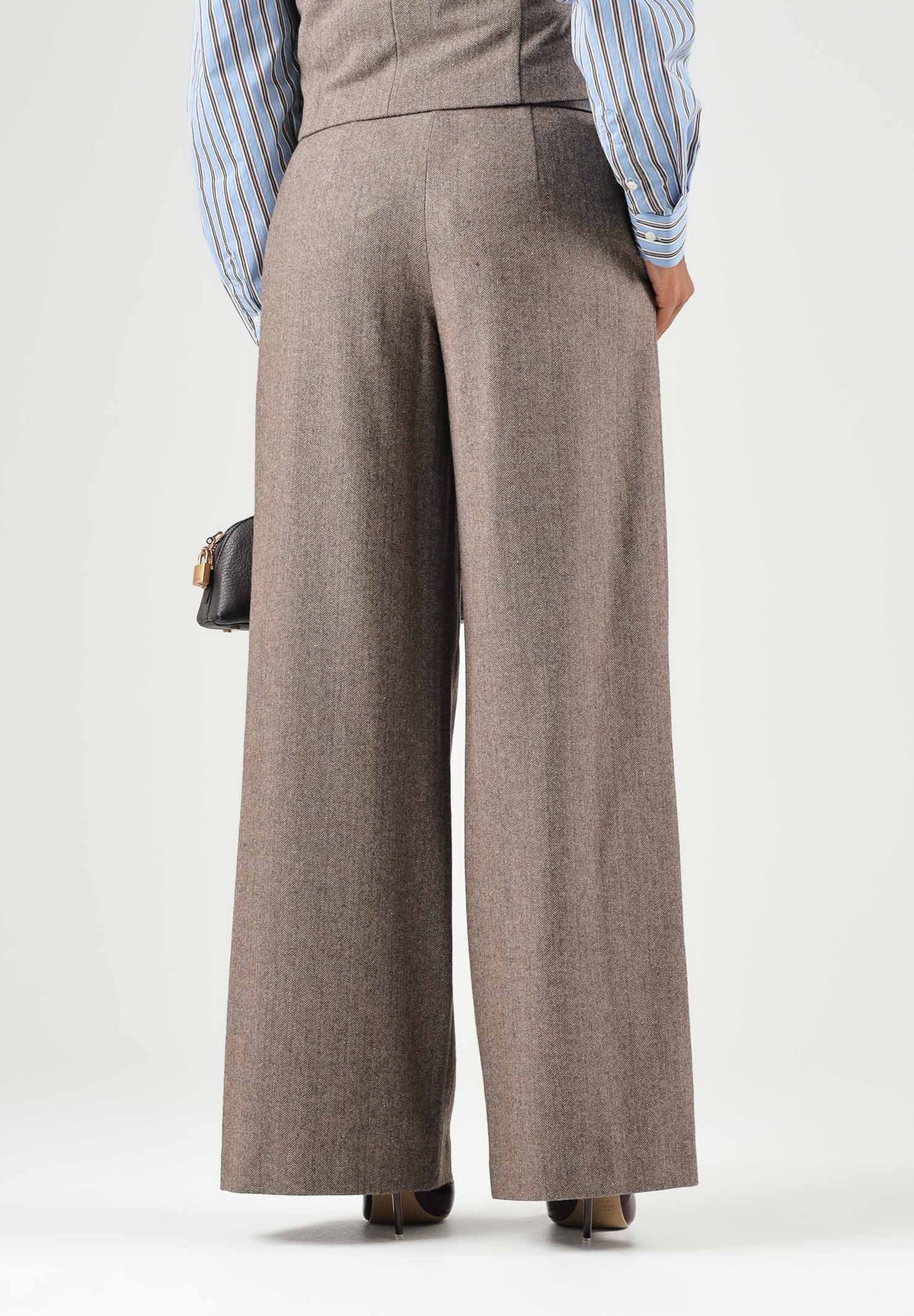 ARMANI EXCHANGE Pantaloni sartoriali antagonist-grigi per donna con pince e vita alta. XW002479AF26078 F6044 ARMANI EXCHANGE 