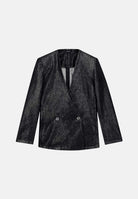 ARMANI EXCHANGE Giacca monopetto nera da donna con finitura leggermente lucida XW002508AF25774 MC002 ARMANI EXCHANGE 