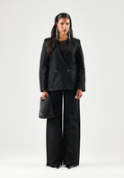 ARMANI EXCHANGE Giacca monopetto nera da donna con finitura leggermente lucida XW002508AF25774 MC002 ARMANI EXCHANGE 