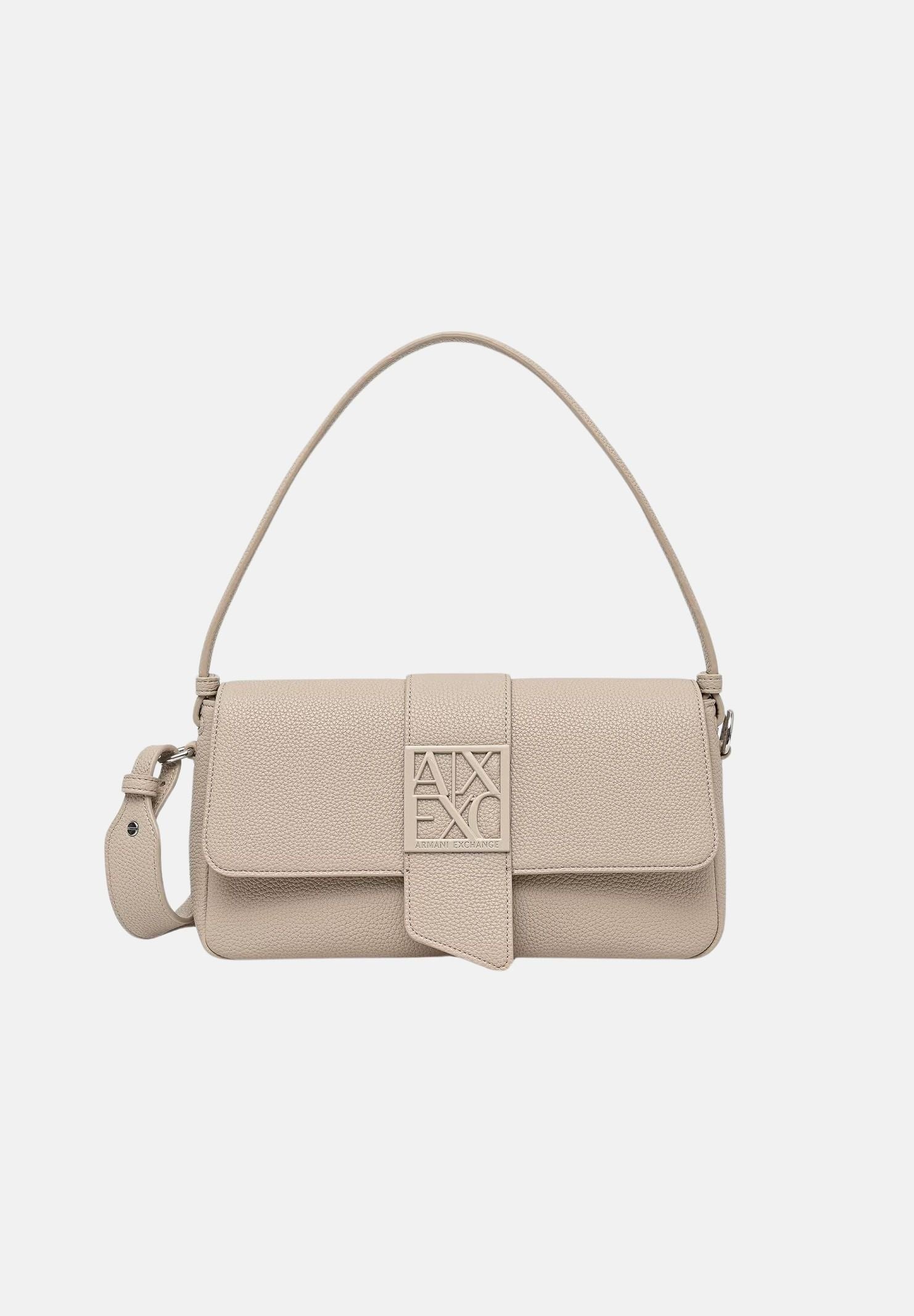 ARMANI EXCHANGE Borsa a spalla beige da donna con tracolla regolabile e fibbia con logo geometrico XW002592AF11902 U6208 ARMANI EXCHANGE 